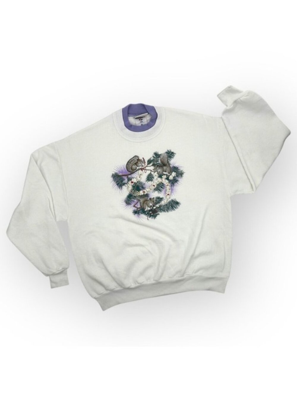 Vintage Squirrel Jerzees Purple Nublend Sweatshirt Crewneck Nature XL